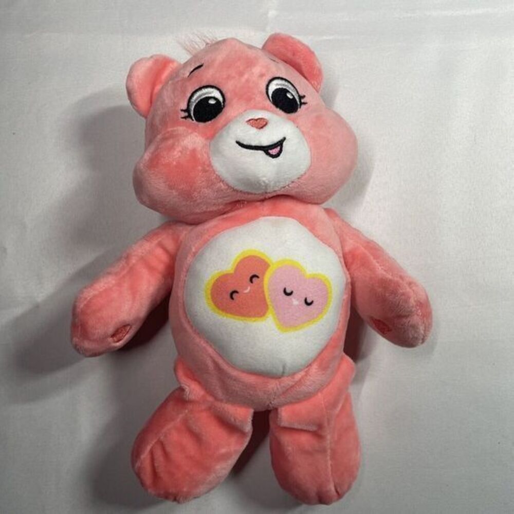 Original Carebear Plush Doll Peach Pink Hearts 12" Love